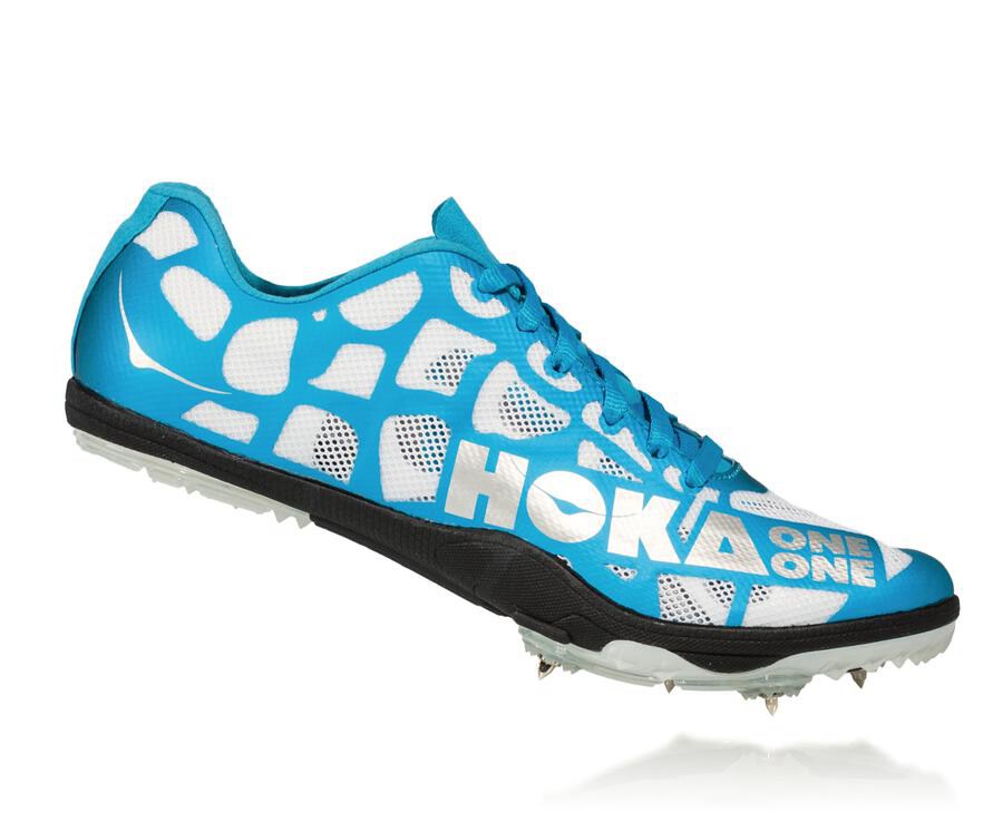 Hoka One One Çivili Koşu Ayakkabısı Erkek Beyaz/Mavi - Rocket X - RI4281039